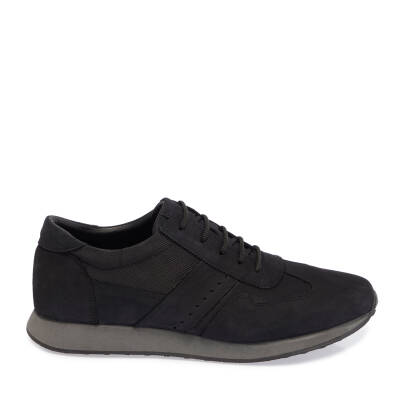 Siyah Nubuk Deri Erkek Sneaker - E24I1AY56851-A64 - 3