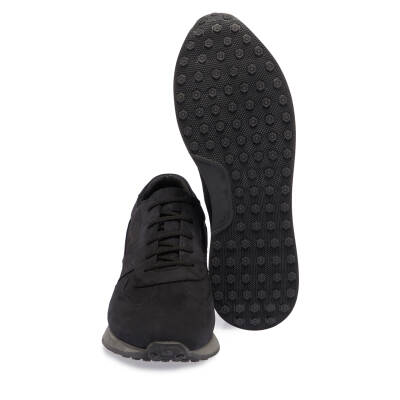 Siyah Nubuk Deri Erkek Sneaker - E24I1AY56851-A64 - 4
