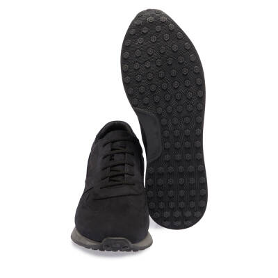  Siyah Nubuk Deri Erkek Sneaker - E24I1AY56851-A64 - 4