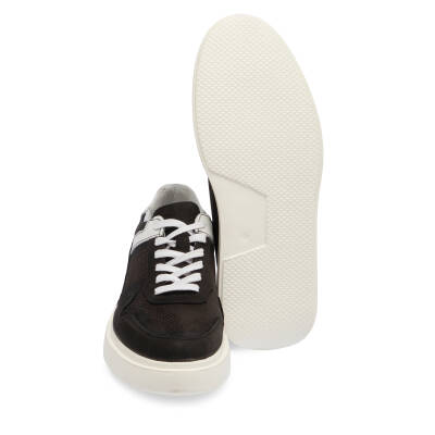 Siyah Nubuk Deri Erkek Sneaker - E24I1AY56854-A64 - 4