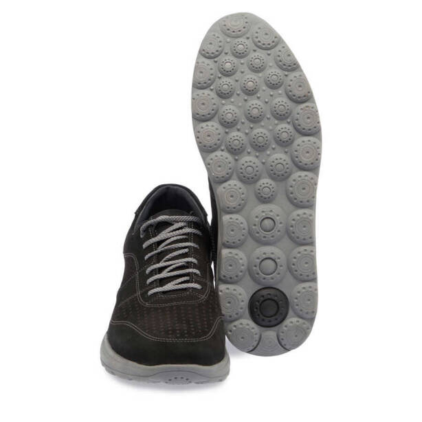 Siyah Nubuk Deri Erkek Sneaker - E24I1AY56858-A64 - 4