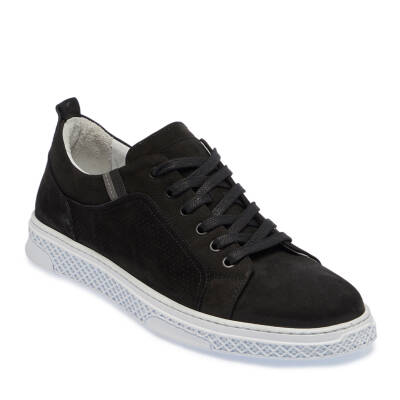 Siyah Nubuk Deri Erkek Sneaker - E24I1AY56865-A64 