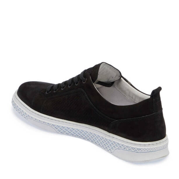 Siyah Nubuk Deri Erkek Sneaker - E24I1AY56865-A64 - 2