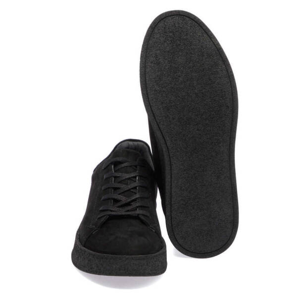 Siyah Hakiki Nubuk Deri Erkek Sneaker - E24I1AY56895-A64 - 4