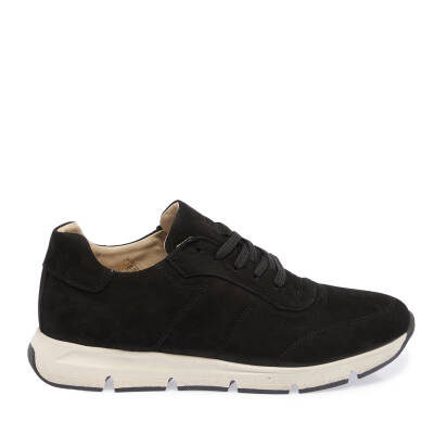 Siyah Nubuk Deri Erkek Sneaker - E24I1AY56899-A64 - 3
