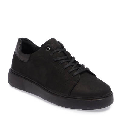  Siyah Nubuk Deri Erkek Sneaker - E24I1AY56902-A64 - 1