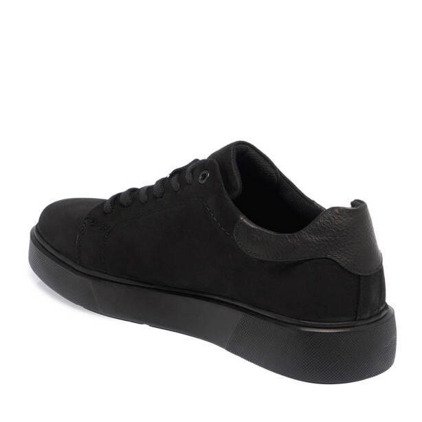 Siyah Hakiki Nubuk Deri Erkek Sneaker - E24I1AY56902-A64 - 3