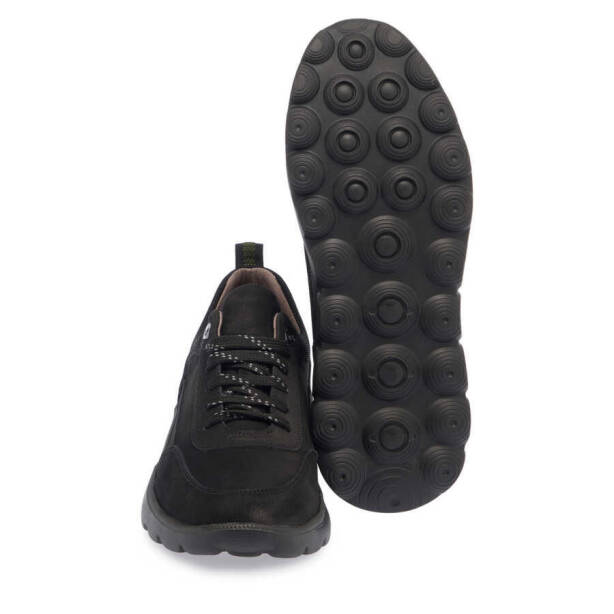 Siyah Nubuk Deri Erkek Sneaker - E24I1AY56904-A64 - 4