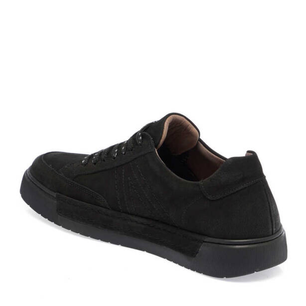 Siyah Hakiki Nubuk Deri Erkek Sneaker - E24I1AY56905-A64 - Tergan