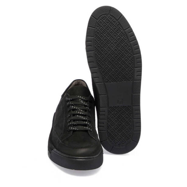 Siyah Hakiki Nubuk Deri Erkek Sneaker - E24I1AY56905-A64 - Tergan