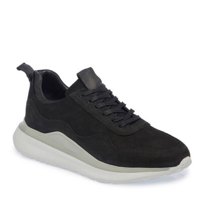  Siyah Nubuk Deri Erkek Sneaker - E24I1AY56912-A64 - 1