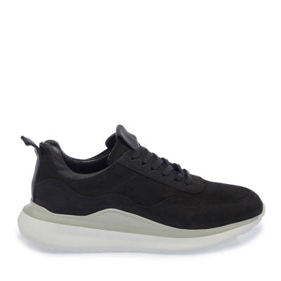  Siyah Nubuk Deri Erkek Sneaker - E24I1AY56912-A64 - 3