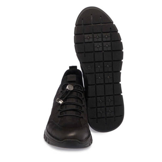 Siyah Nubuk Deri Erkek Sneaker - E24S1AY56980-A64 - 4
