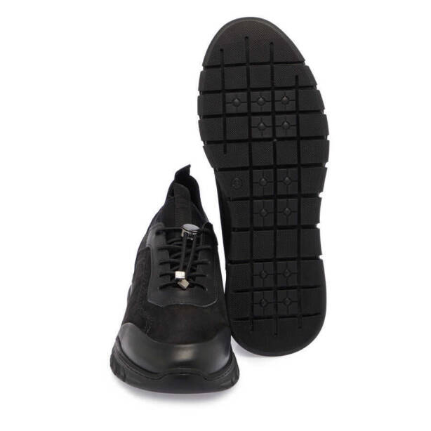 Siyah Nubuk Deri Erkek Sneaker - E24S1AY56981-A64 - 4