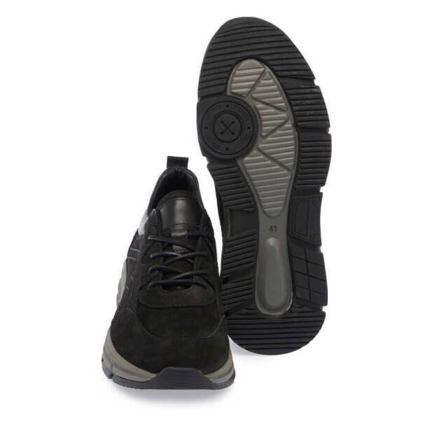 Siyah Nubuk Deri Erkek Sneaker - E24S1AY56982-A64 - 4