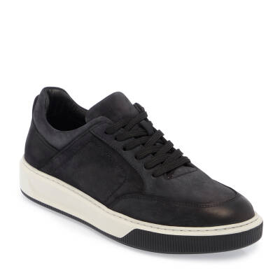 Siyah Nubuk Deri Erkek Sneaker - E24S1AY57046-A64 