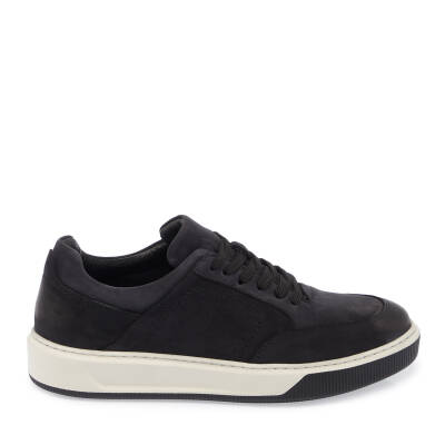 Siyah Nubuk Deri Erkek Sneaker - E24S1AY57046-A64 - 3