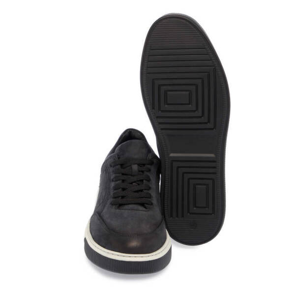 Siyah Nubuk Deri Erkek Sneaker - E24S1AY57046-A64 - 4