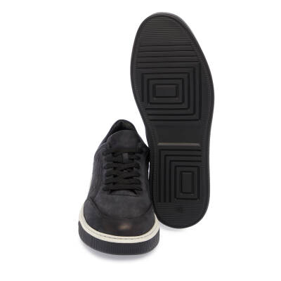 Siyah Nubuk Deri Erkek Sneaker - E24S1AY57046-A64 - 4