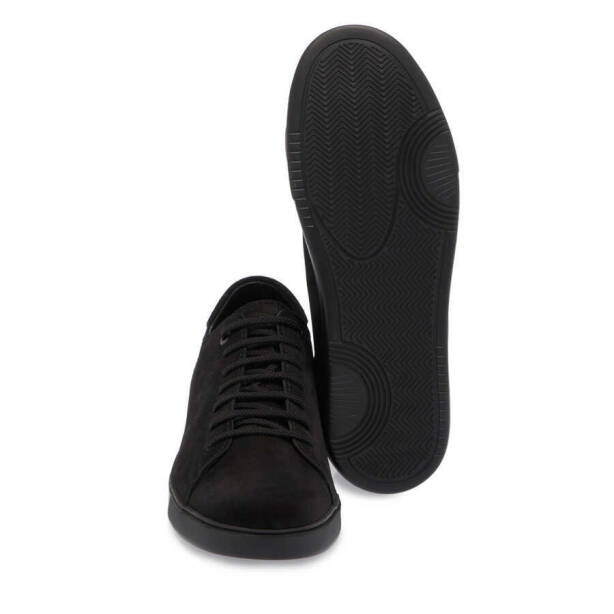 Siyah Nubuk Deri Erkek Sneaker - E24S1AY57093-A64 - 4