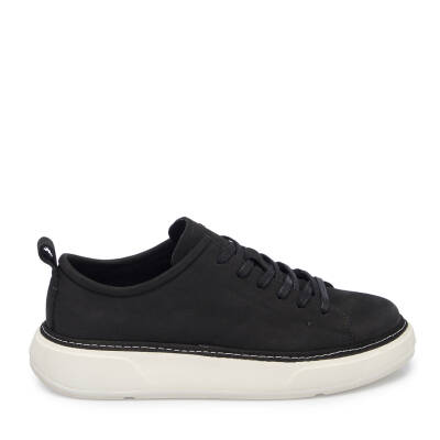 Siyah Nubuk Deri Erkek Sneaker - E25I1AY57165-A64 - 3