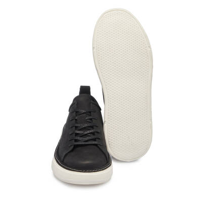 Siyah Nubuk Deri Erkek Sneaker - E25I1AY57165-A64 - 4
