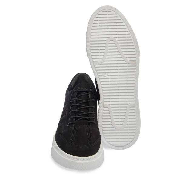 Siyah Nubuk Deri Erkek Sneaker - E25I1AY57167-A64 - 4