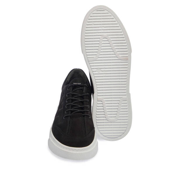 Siyah Nubuk Deri Erkek Sneaker - E25I1AY57167-A64 - 4