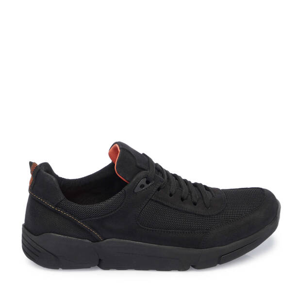 Siyah Hakiki Nubuk Deri Erkek Sneaker - E25I1AY57177-A64 