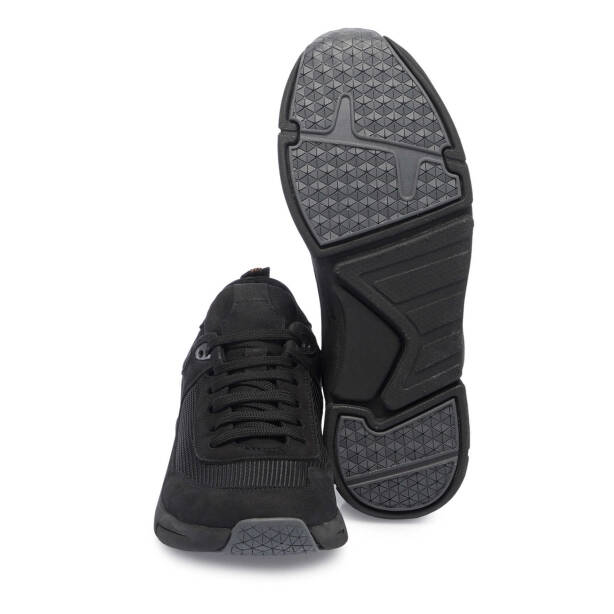 Siyah Hakiki Nubuk Deri Erkek Sneaker - E25I1AY57177-A64 - 4