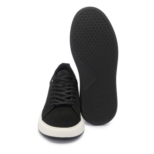 Siyah Hakiki Nubuk Deri Erkek Sneaker - E25I1AY57220-A64 - 4