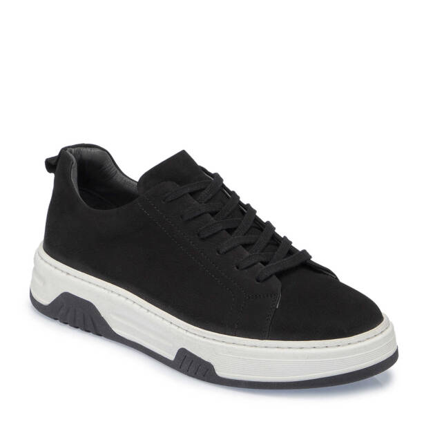 Siyah Hakiki Nubuk Deri Erkek Sneaker - E25I1AY57231-A64 