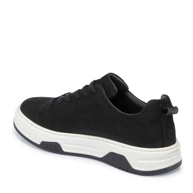 Siyah Hakiki Nubuk Deri Erkek Sneaker - E25I1AY57231-A64 - 2