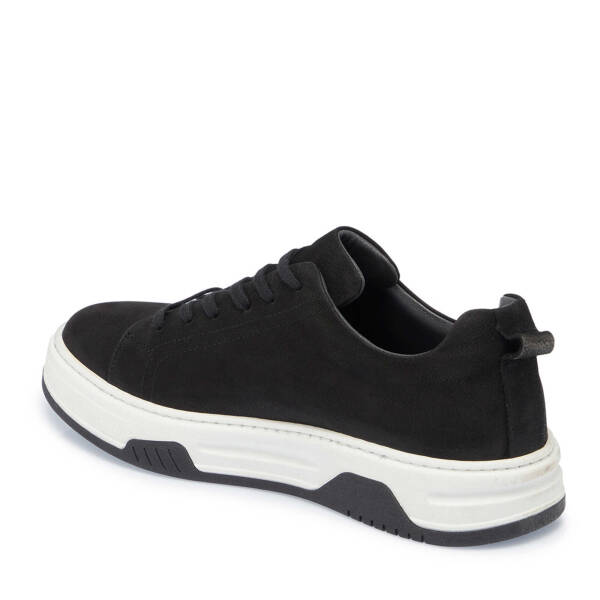 Siyah Hakiki Nubuk Deri Erkek Sneaker - E25I1AY57231-A64 - 2