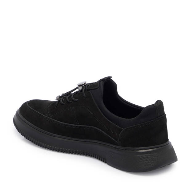Siyah Hakiki Nubuk Deri Erkek Sneaker - E25I1AY57281-A64 - 2