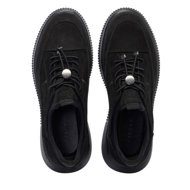 Siyah Hakiki Nubuk Deri Erkek Sneaker - E25I1AY57281-A64 - 5