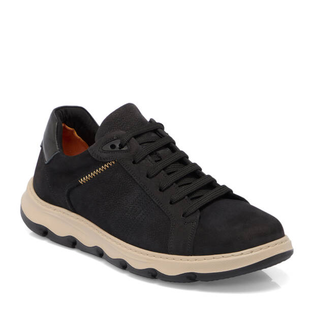 Siyah Nubuk Deri Erkek Sneaker - E25S1AY57428-A64 