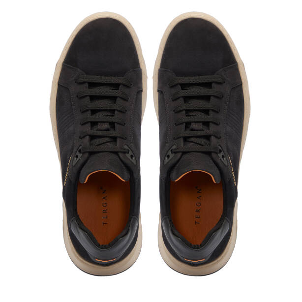 Siyah Nubuk Deri Erkek Sneaker - E25S1AY57428-A64 - 5