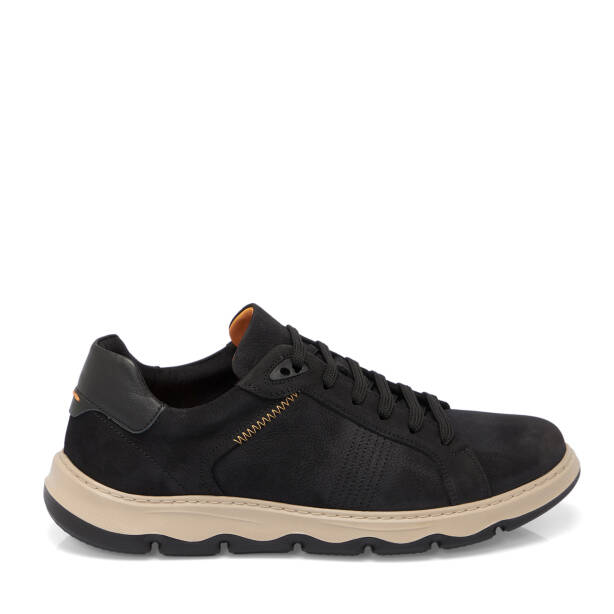 Siyah Hakiki Nubuk Deri Erkek Sneaker - E25S1AY57428-A64 