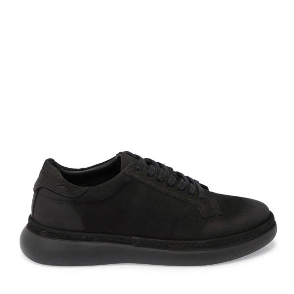 Siyah Nubuk Deri Erkek Sneaker - E25S1AY57471-A64 - 3