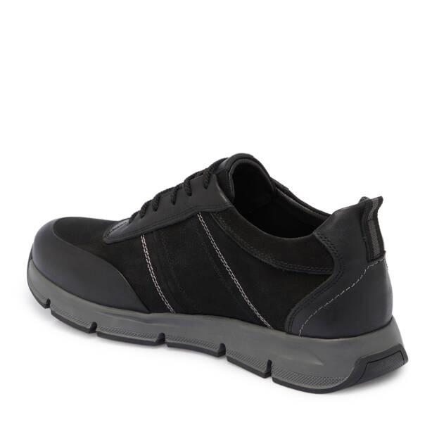 Siyah Nubuk Deri Erkek Sneaker - E25S1AY57510-A64 - 2
