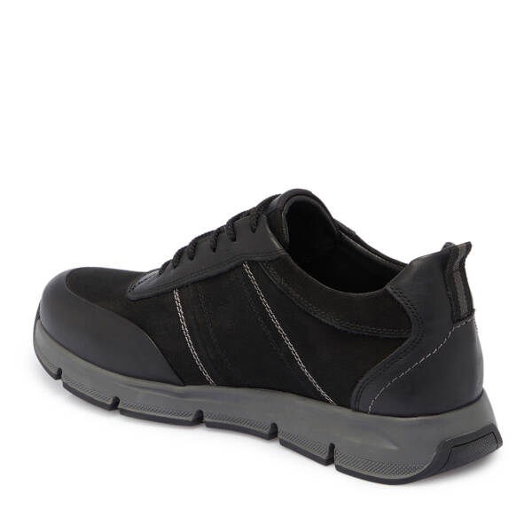 Siyah Nubuk Deri Erkek Sneaker - E25S1AY57510-A64 - 2
