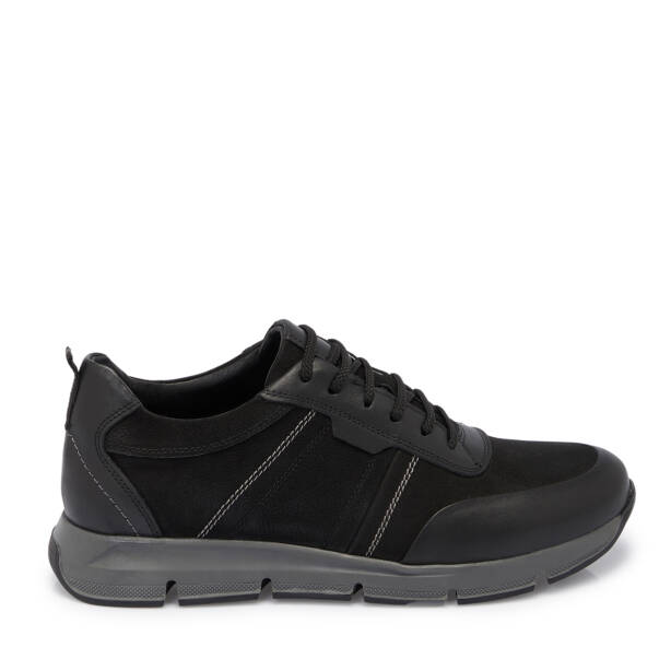 Siyah Nubuk Deri Erkek Sneaker - E25S1AY57510-A64 - 3
