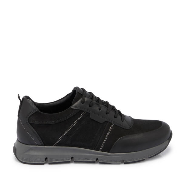 Siyah Nubuk Deri Erkek Sneaker - E25S1AY57510-A64 - 3