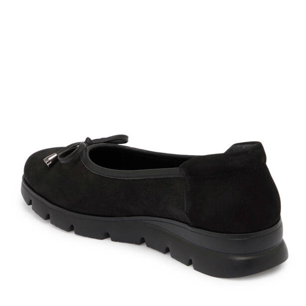 Siyah Nubuk Deri Kadın Babet - K25S1AY68244-A64 - Tergan