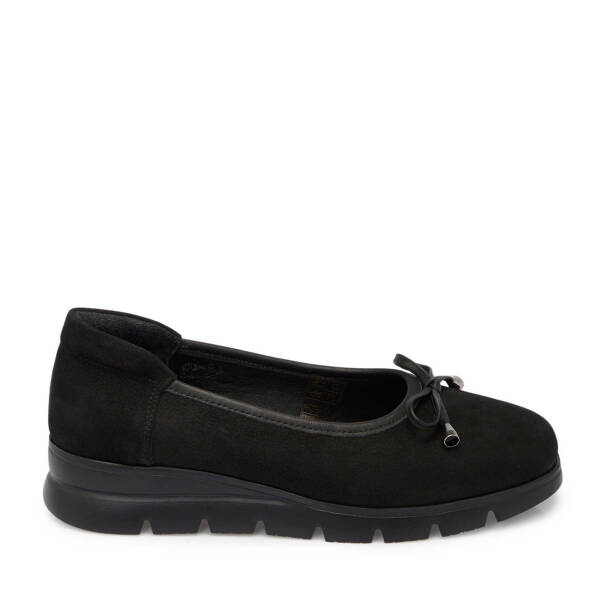 Siyah Nubuk Deri Kadın Babet - K25S1AY68244-A64 - 3