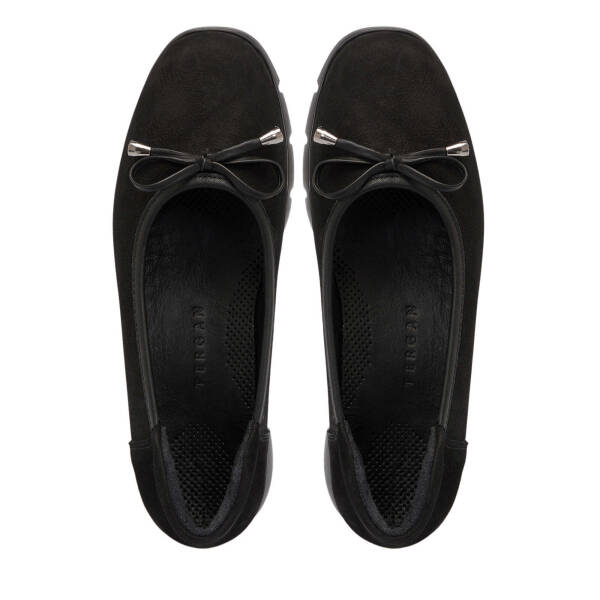 Siyah Nubuk Deri Kadın Babet - K25S1AY68244-A64 - 5