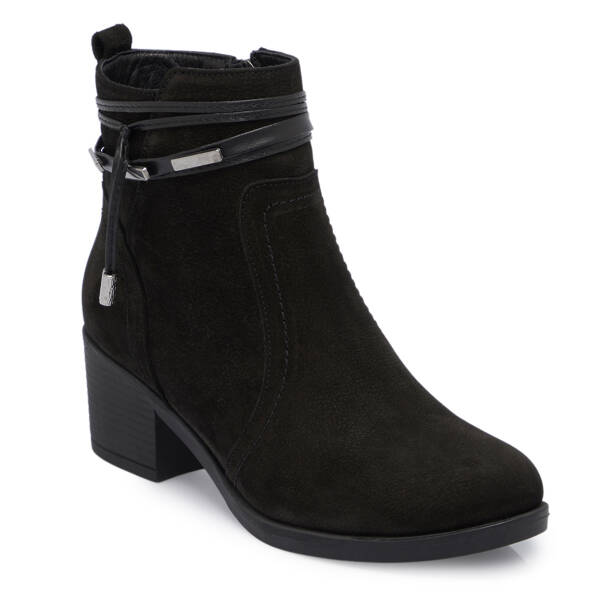 Siyah Nubuk Deri Kadın Bot - K25K1BT68221-A64 