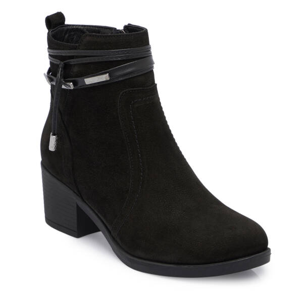 Siyah Nubuk Deri Kadın Bot - K25K1BT68221-A64 - 1