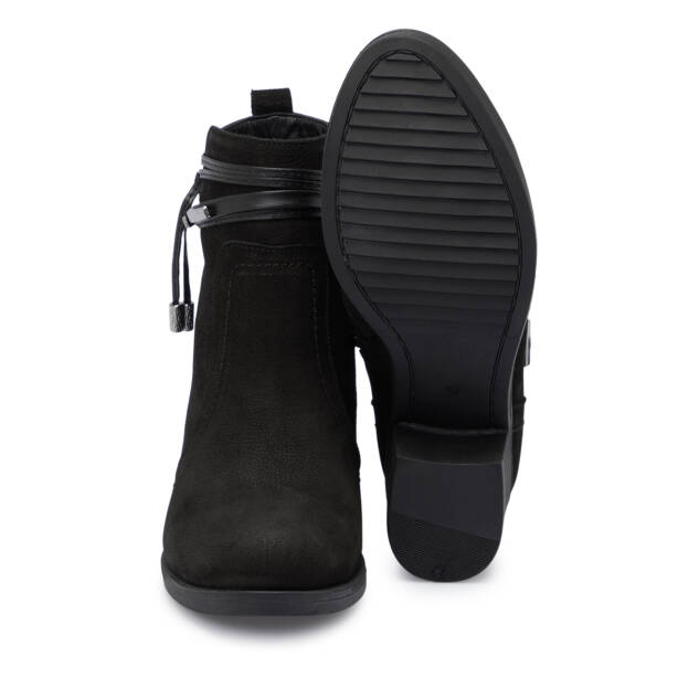 Siyah Nubuk Deri Kadın Bot - K25K1BT68221-A64 - 4